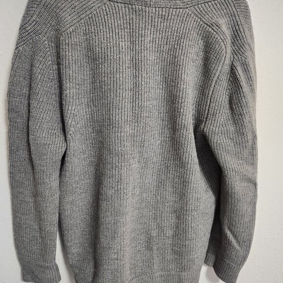Everlane | Women's Gray Chunky Knit Cardigan Eclectic Grandpa Large - Picture 6 of 8